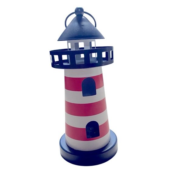 Target Bullseye Nautical Striped Lantern - Red, White, and Dark Navy - Picture 1 of 12